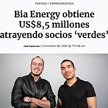 Bia Energy obtiene US$8,5 millones atrayendo socios verdes